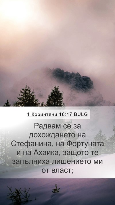 1 Коринтяни 16:17 BULG Bible Verse Image