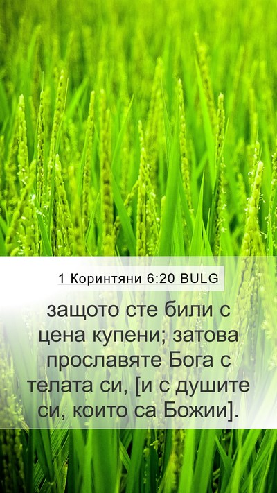 1 Коринтяни 6:20 BULG Bible Verse Image