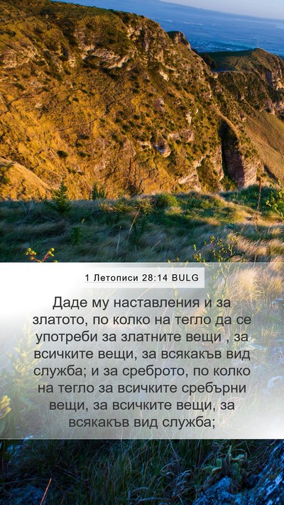 1 Летописи 28:14 BULG Bible Verse Image