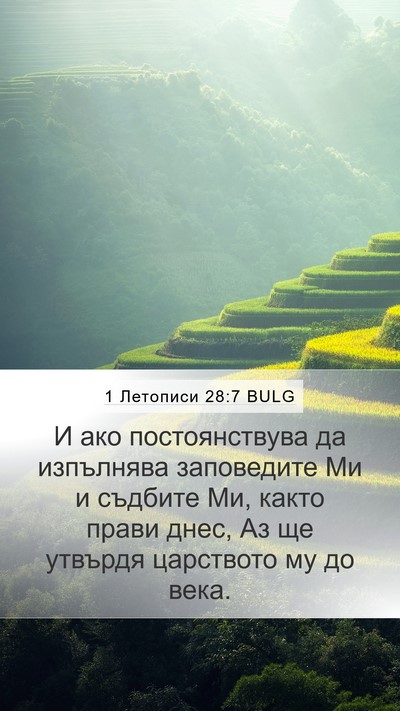 1 Летописи 28:7 BULG Bible Verse Image