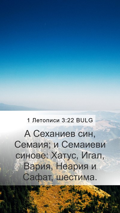 1 Летописи 3:22 BULG Mobile Phone Wallpaper - А Сеханиев син, Семаия; и - Mobile Bible Verse Wallpaper
