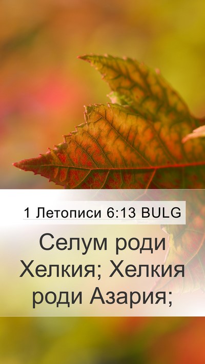 1 Летописи 6:13 BULG Bible Verse Image
