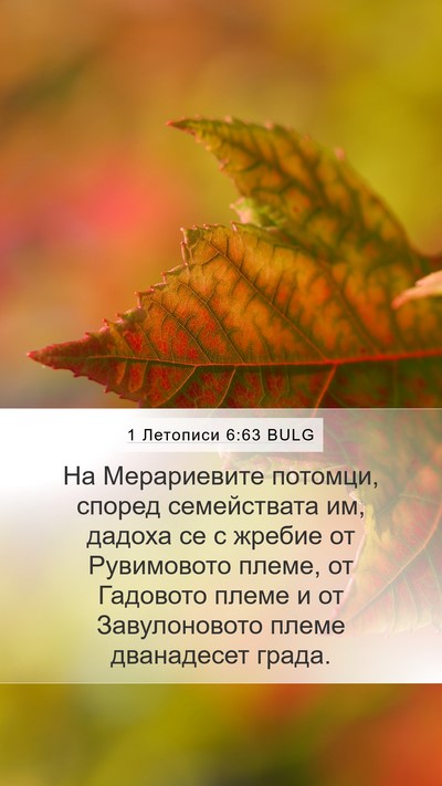 1 Летописи 6:63 BULG Bible Verse Image