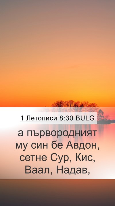 1 Летописи 8:30 BULG Bible Verse Image
