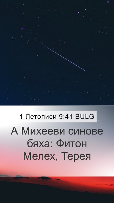 1 Летописи 9:41 BULG Bible Verse Image