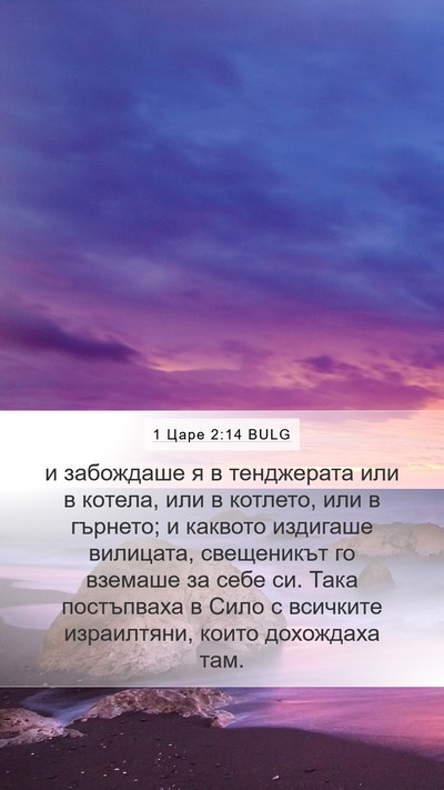 1 Царе 2:14 BULG Mobile Phone Wallpaper - и забождаше я в тенджерата - Mobile Bible Verse Wallpaper