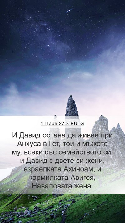 1 Царе 27:3 BULG Mobile Phone Wallpaper - И Давид остана да живее при - Mobile Bible Verse Wallpaper