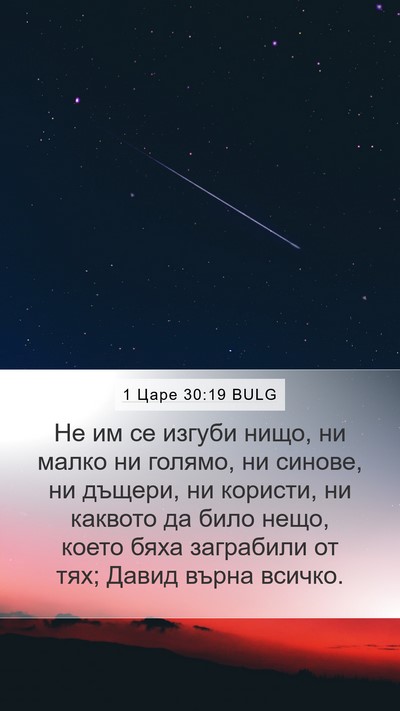 1 Царе 30:19 BULG Bible Verse Image