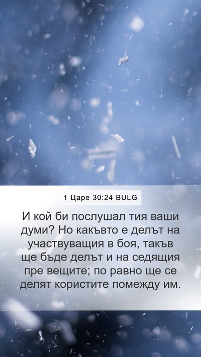 1 Царе 30:24 BULG Bible Verse Image