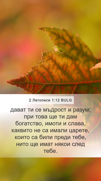 2 Летописи 1:12 BULG Bible Verse Image