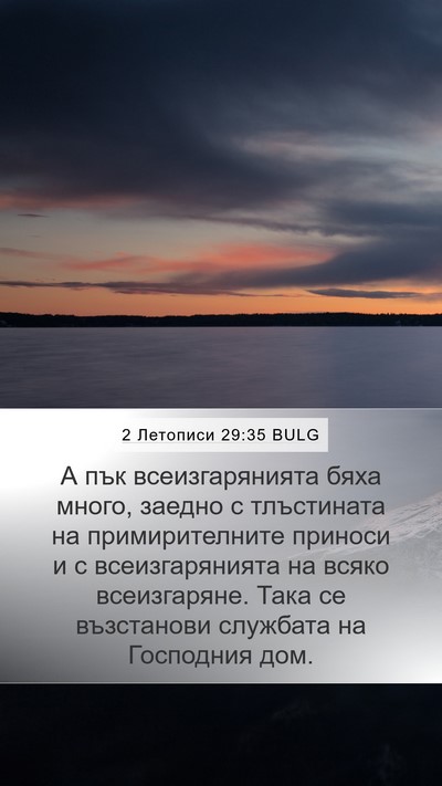 2 Летописи 29:35 BULG Mobile Phone Wallpaper - А пък всеизгарянията бяха - Mobile Bible Verse Wallpaper