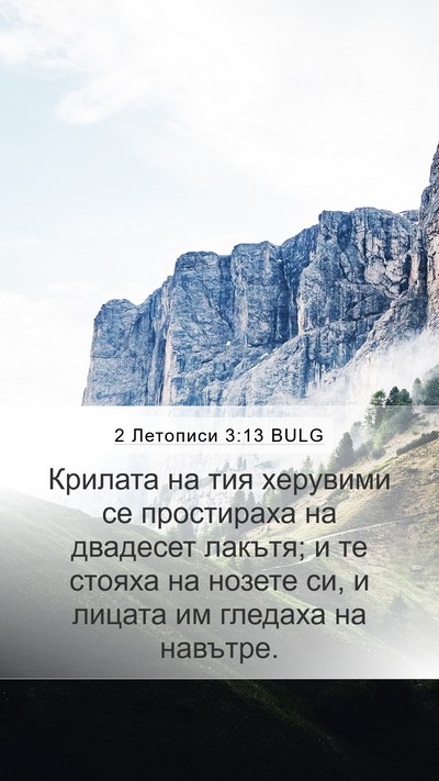 2 Летописи 3:13 BULG Mobile Phone Wallpaper - Крилата на тия херувими се - Mobile Bible Verse Wallpaper