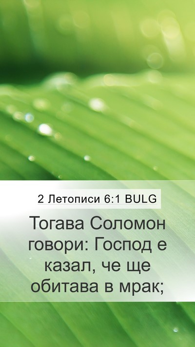 2 Летописи 6:1 BULG Mobile Phone Wallpaper - Тогава Соломон говори: - Mobile Bible Verse Wallpaper