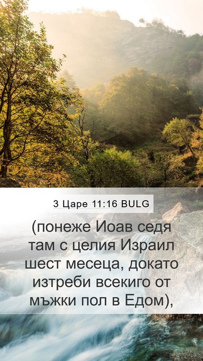 3 Царе 11:16 BULG Mobile Phone Wallpaper - (понеже Иоав седя там с - Mobile Bible Verse Wallpaper