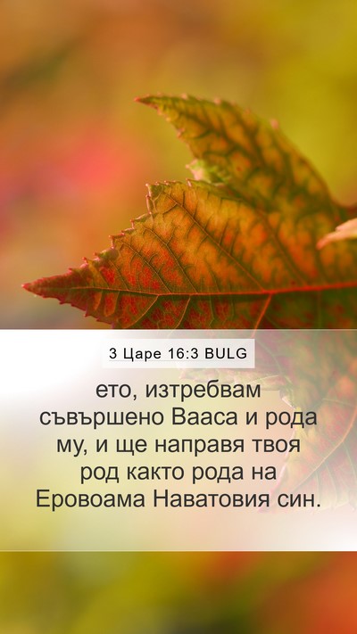 3 Царе 16:3 BULG Mobile Phone Wallpaper - ето, изтребвам съвършено - Mobile Bible Verse Wallpaper