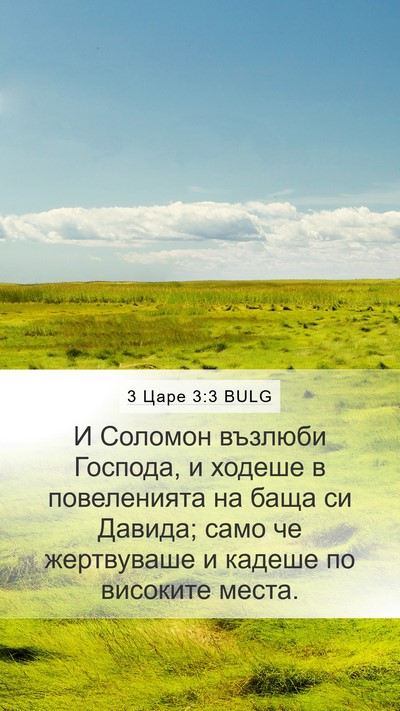 3 Царе 3:3 BULG Mobile Phone Wallpaper - И Соломон възлюби Господа, - Mobile Bible Verse Wallpaper