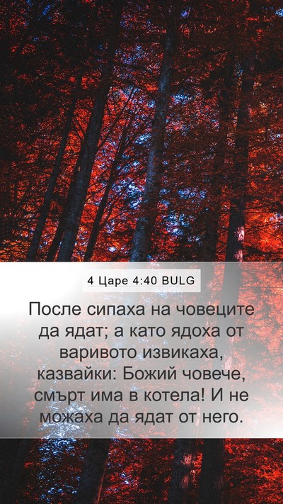 4 Царе 4:40 BULG Mobile Phone Wallpaper - После сипаха на човеците - Mobile Bible Verse Wallpaper