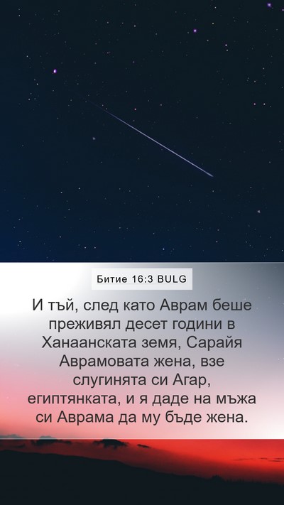 Битие 16:3 BULG Mobile Phone Wallpaper - И тъй, след като Аврам беше - Mobile Bible Verse Wallpaper