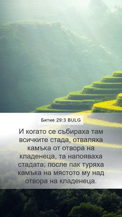 Битие 29:3 BULG Mobile Phone Wallpaper - И когато се събираха там - Mobile Bible Verse Wallpaper