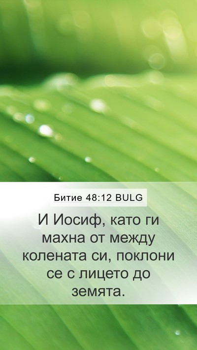 Битие 48:12 BULG Mobile Phone Wallpaper - И Иосиф, като ги махна от - Mobile Bible Verse Wallpaper