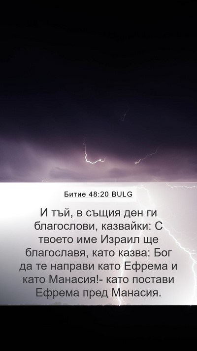 Битие 48:20 BULG Mobile Phone Wallpaper - И тъй, в същия ден ги - Mobile Bible Verse Wallpaper