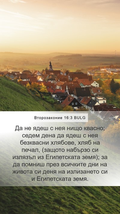 Второзаконие 16:3 BULG Bible Verse Image