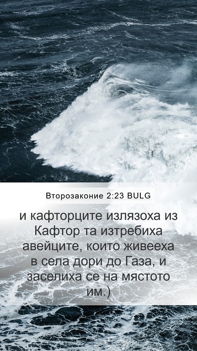 Второзаконие 2:23 BULG Bible Verse Image