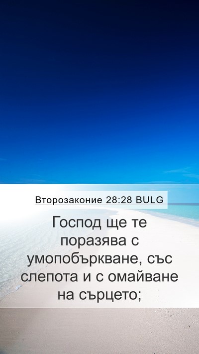 Второзаконие 28:28 BULG Bible Verse Image