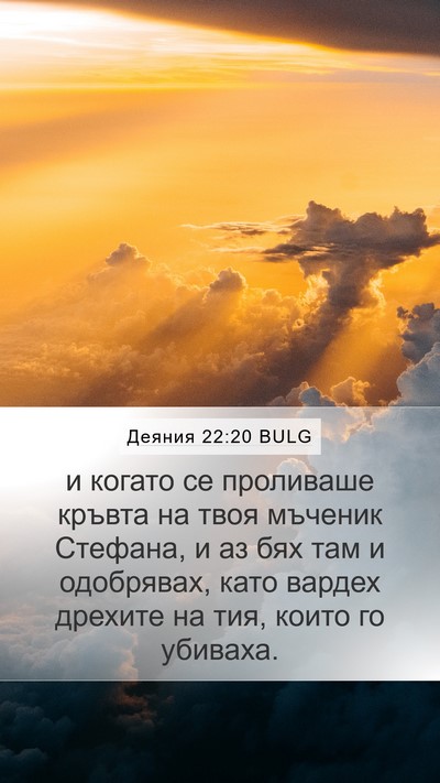 Деяния 22:20 BULG Bible Verse Image