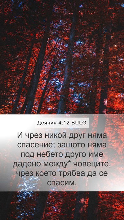 Деяния 4:12 BULG Bible Verse Image