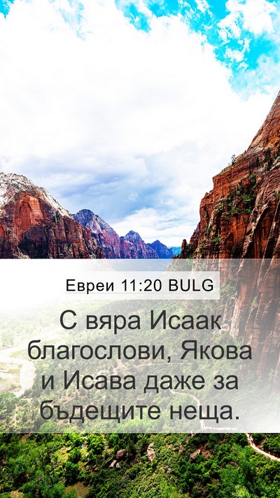 Евреи 11:20 BULG Bible Verse Image