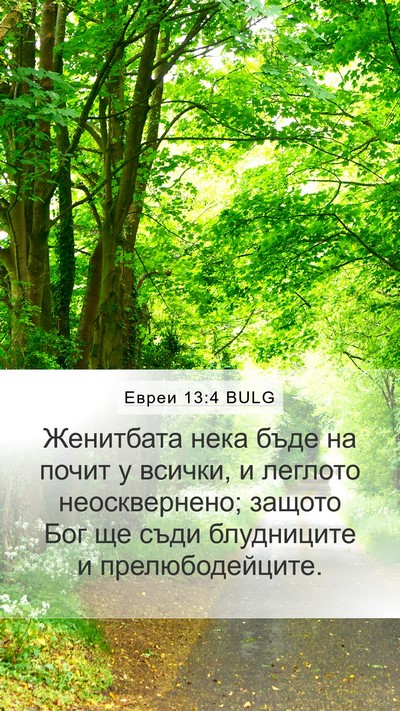 Евреи 13:4 BULG Bible Verse Image