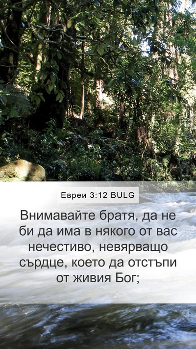Евреи 3:12 BULG Bible Verse Image