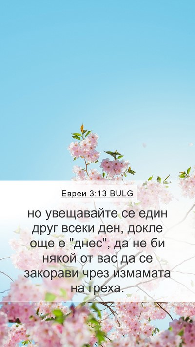 Евреи 3:13 BULG Bible Verse Image