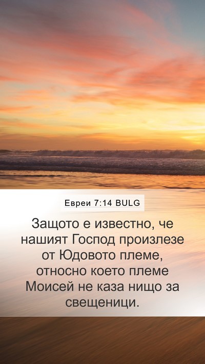 Евреи 7:14 BULG Bible Verse Image