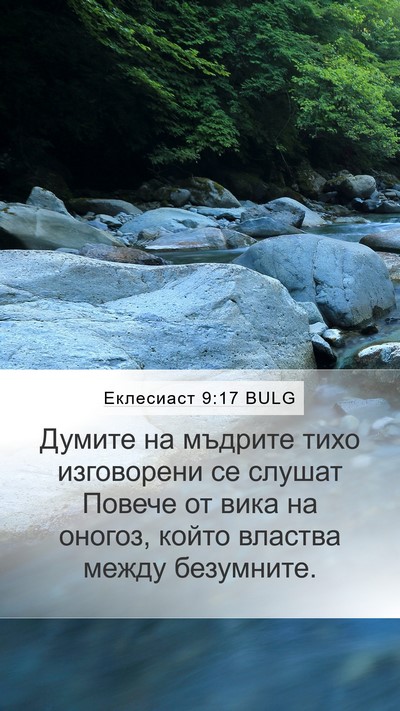 Еклесиаст 9:17 BULG Mobile Phone Wallpaper - Думите на мъдрите тихо - Mobile Bible Verse Wallpaper