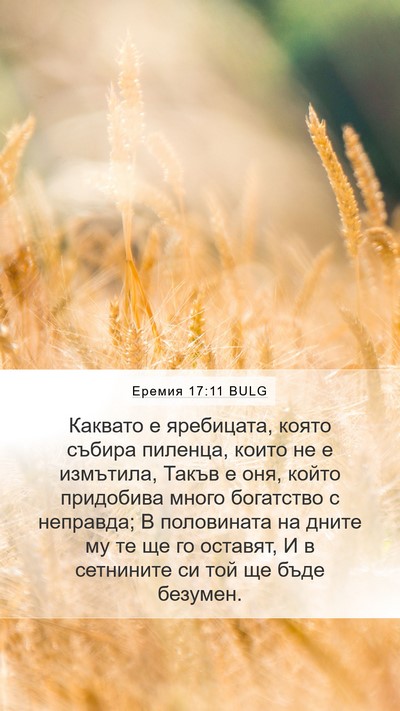 Еремия 17:11 BULG Bible Verse Image
