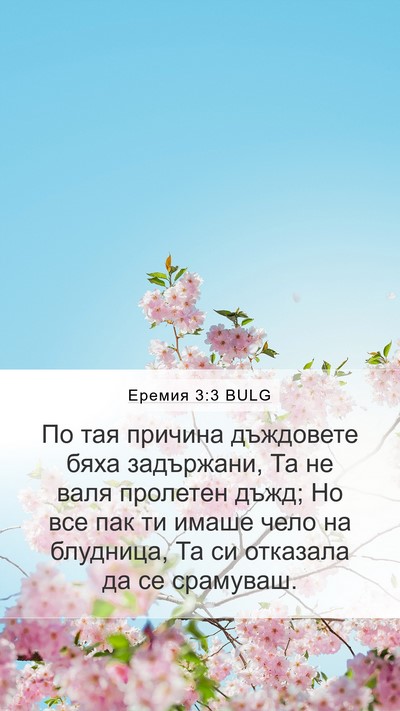 Еремия 3:3 BULG Mobile Phone Wallpaper - По тая причина дъждовете - Mobile Bible Verse Wallpaper