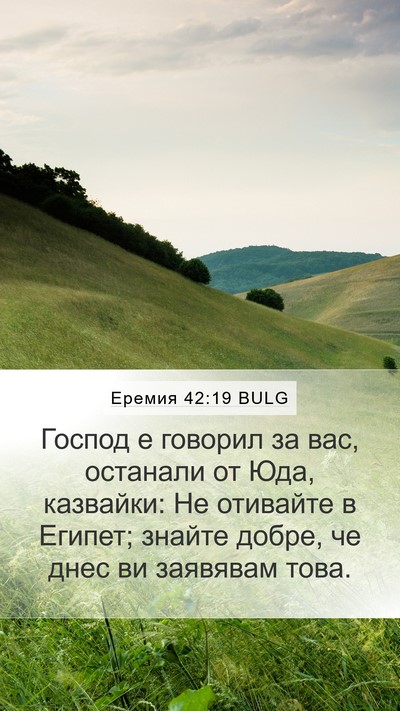 Еремия 42:19 BULG Bible Verse Image