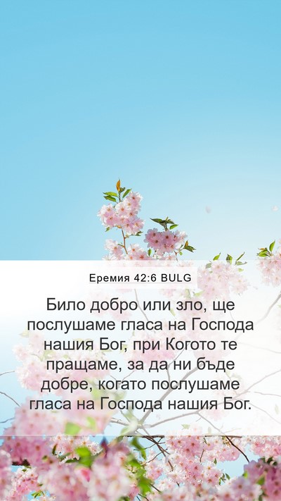 Еремия 42:6 BULG Bible Verse Image