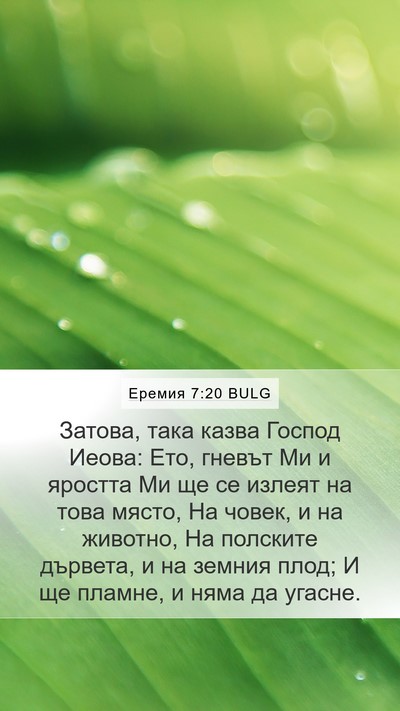 Еремия 7:20 BULG Bible Verse Image