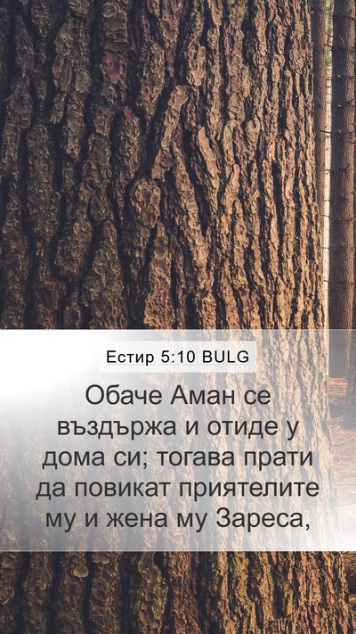 Естир 5:10 BULG Mobile Phone Wallpaper - Обаче Аман се въздържа и - Mobile Bible Verse Wallpaper