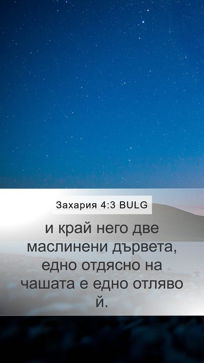 Захария 4:3 BULG Mobile Phone Wallpaper - и край него две маслинени - Mobile Bible Verse Wallpaper