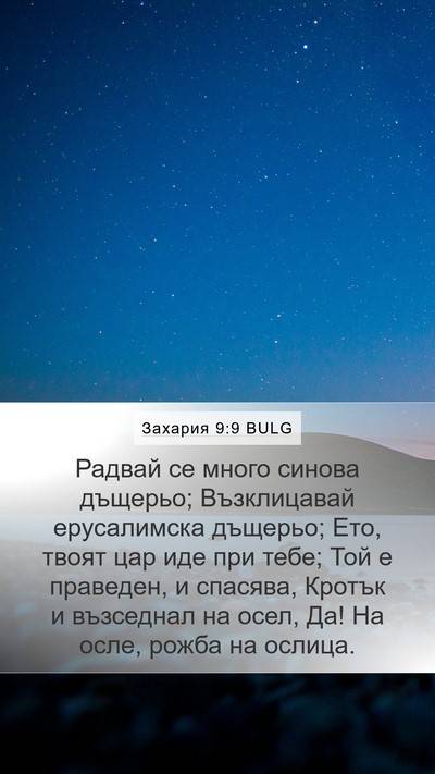 Захария 9:9 BULG Bible Verse Image