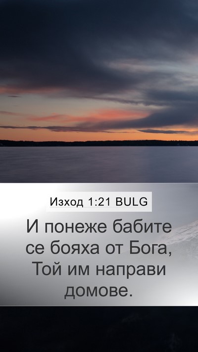 Изход 1:21 BULG Mobile Phone Wallpaper - И понеже бабите се бояха от - Mobile Bible Verse Wallpaper
