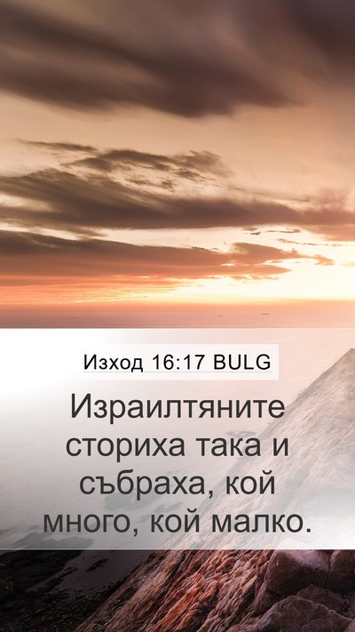 Изход 16:17 BULG Mobile Phone Wallpaper - Израилтяните сториха така - Mobile Bible Verse Wallpaper