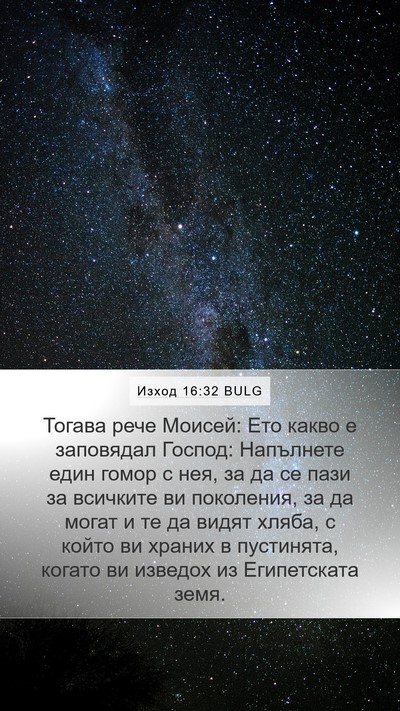 Изход 16:32 BULG Bible Verse Image