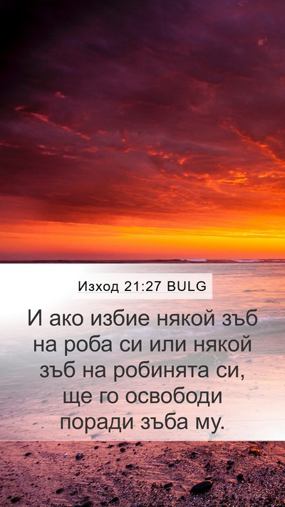 Изход 21:27 BULG Mobile Phone Wallpaper - И ако избие някой зъб на - Mobile Bible Verse Wallpaper