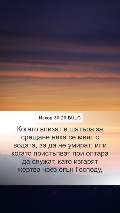 Изход 30:20 BULG Bible Verse Image