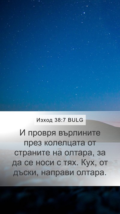 Изход 38:7 BULG Mobile Phone Wallpaper - И провря върлините през - Mobile Bible Verse Wallpaper